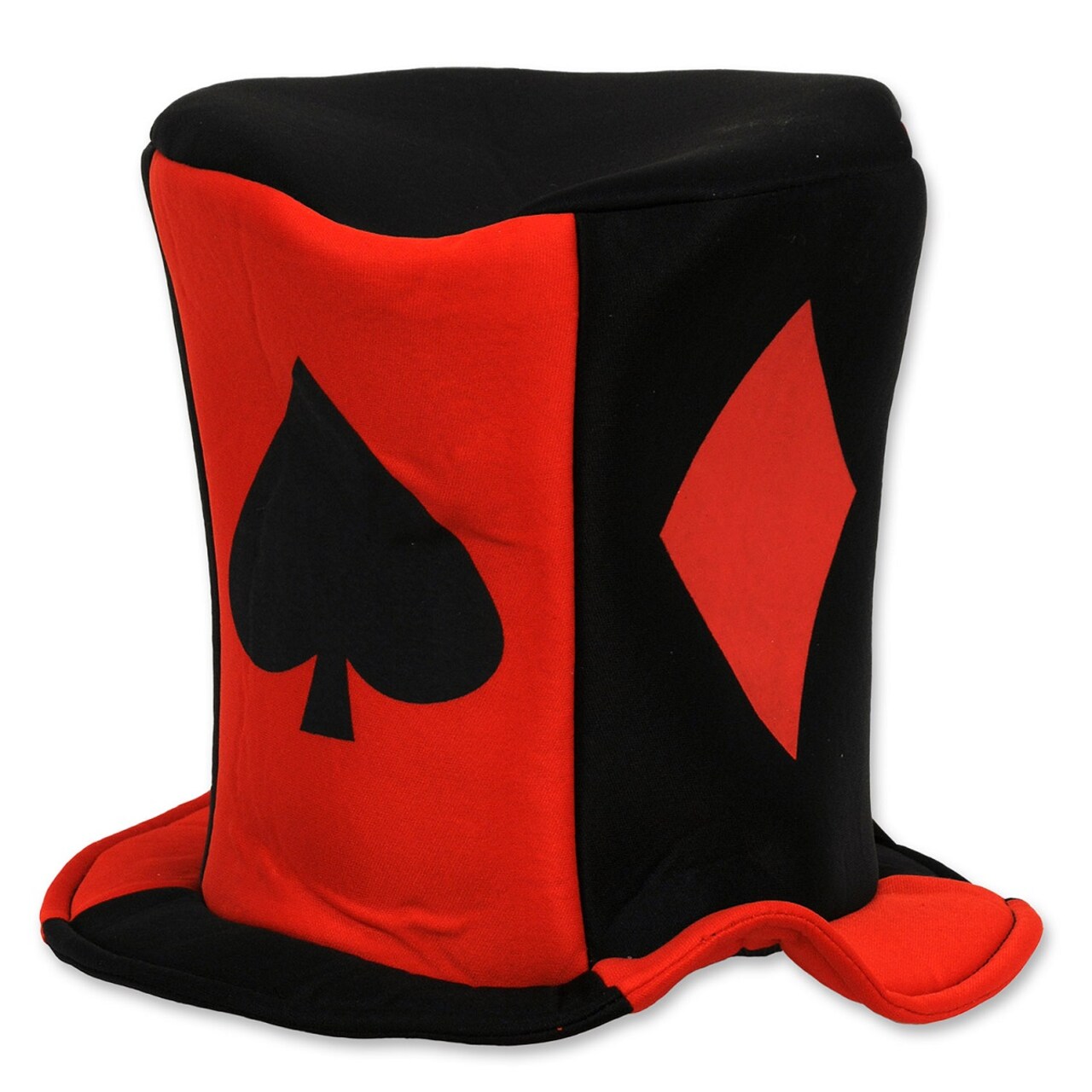 Party Central Club Pack of 12 Red and Black Men Adult Casino Night Card Suit Fabric Costume Party Hats - One Size